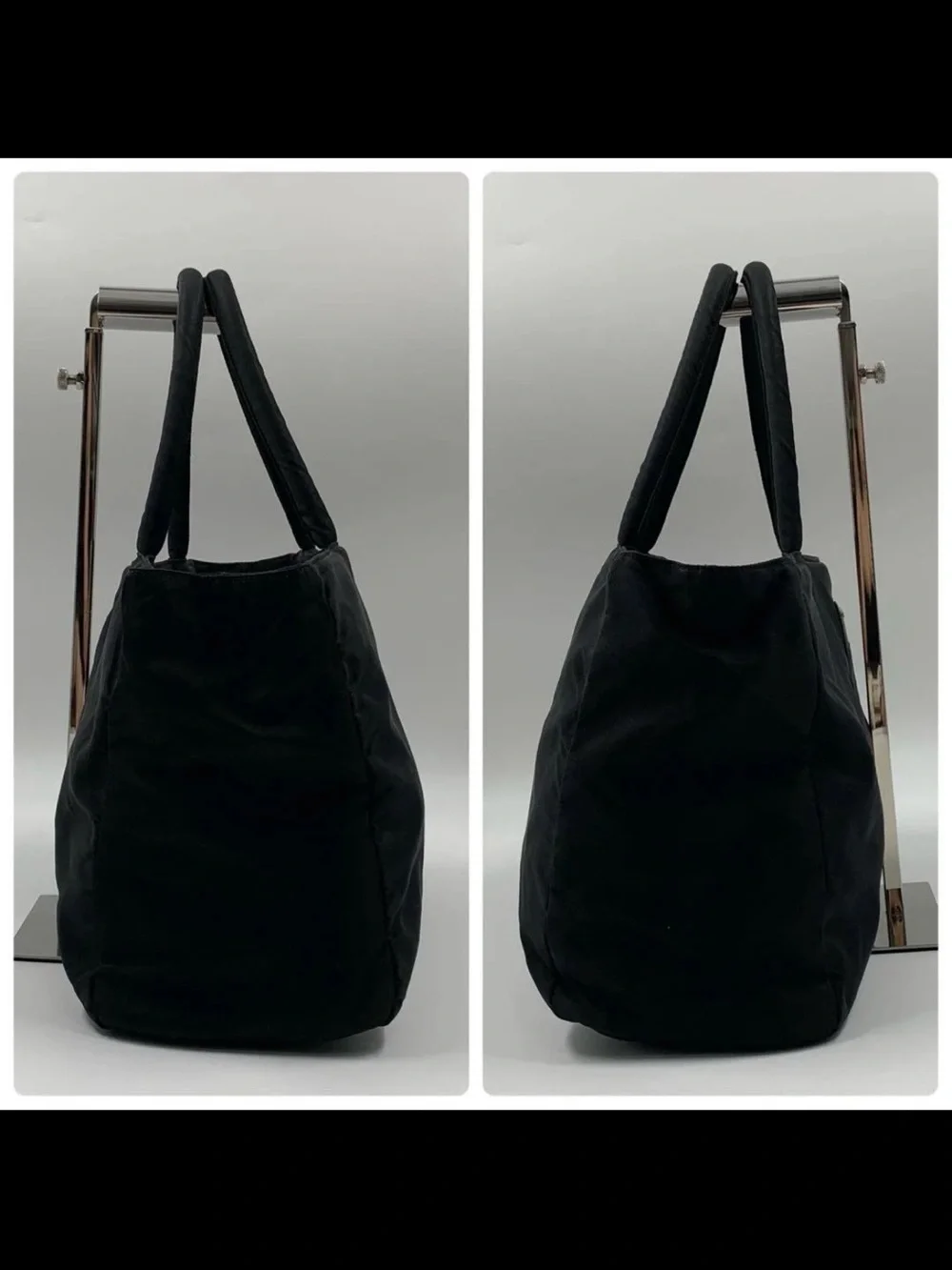 Prada Black Nylon Shopper Tote